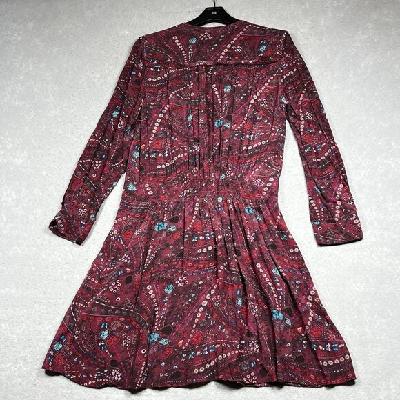 Zadig & Voltaire Dress Womens L Purple Remus Psyche Designer Long Sleeve A-Line - Picture 9 of 13